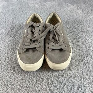 TAOS Women's Gray Canvas Lace Up Low Top Sneakers Shoes Size 8